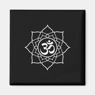 Aimant Symbole de yoga Om Ohm Lotus pour débutants de méd