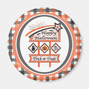 Aimant Symbole d'Halloween Vintage rétro - Tricoter ou tr