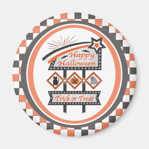 Aimant Symbole d'Halloween Vintage rétro - Tricoter ou tr