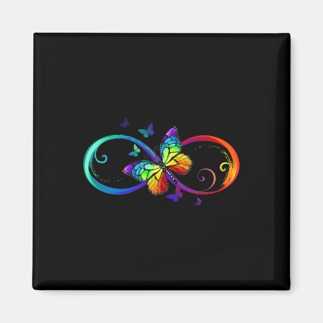 Aimant Symbole d'infini papillon Sensibilisation sur l'au (Devant)