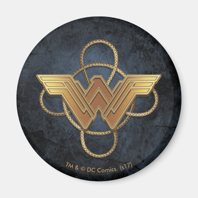 Aimant Symbole d'or Wonder Woman sur Lasso (Devant)