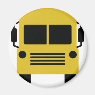 Aimant symbole du bus scolaire jaune