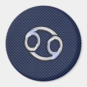 Aimant Symbole du cancer Zodiac Marine Blue Carbon Fiber 