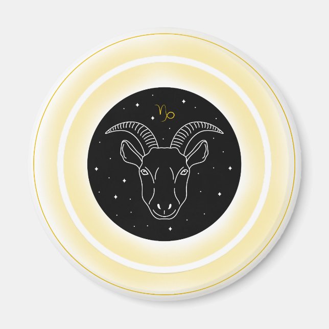 Aimant Symbole du Capricorne – Emblème d'Astrologie Minim (Devant)