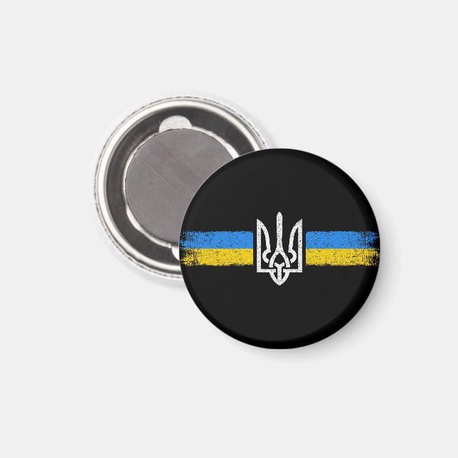 Aimant SYMBOLE DU Drapeau Ukraine (Recto/Verso)