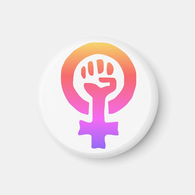 Aimant Symbole du féminisme rouge (Devant)