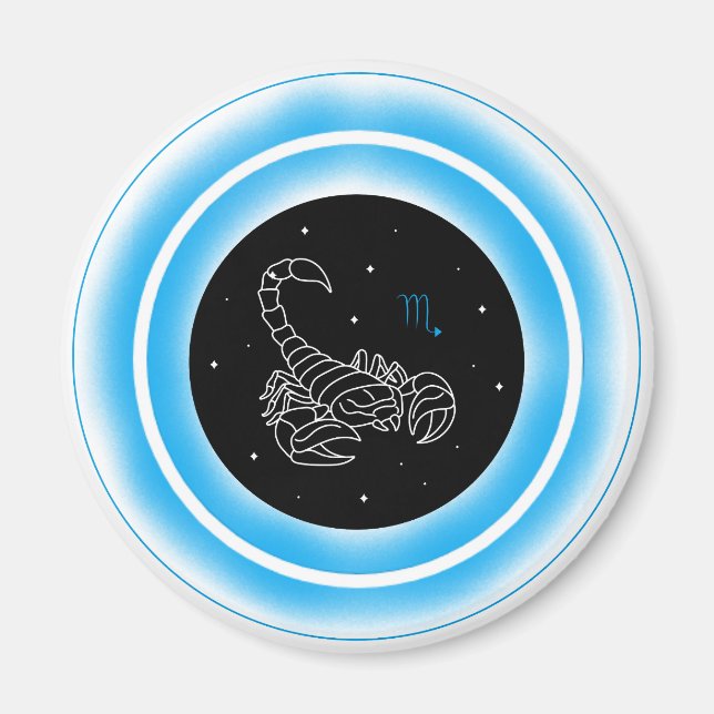 Aimant Symbole du Scorpion – Emblème d'Astrologie Minimal (Devant)