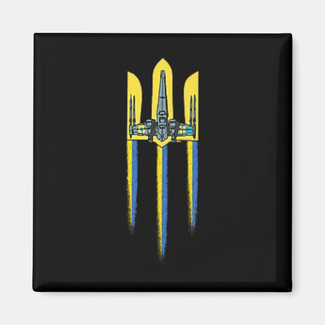 Aimant Symbole du trident Tryzub de l'Ukraine Crête Logo  (Devant)