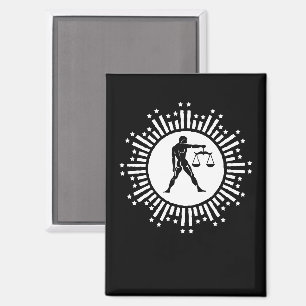 Aimant Symbole du zodiaque Balance avec des étoiles noir