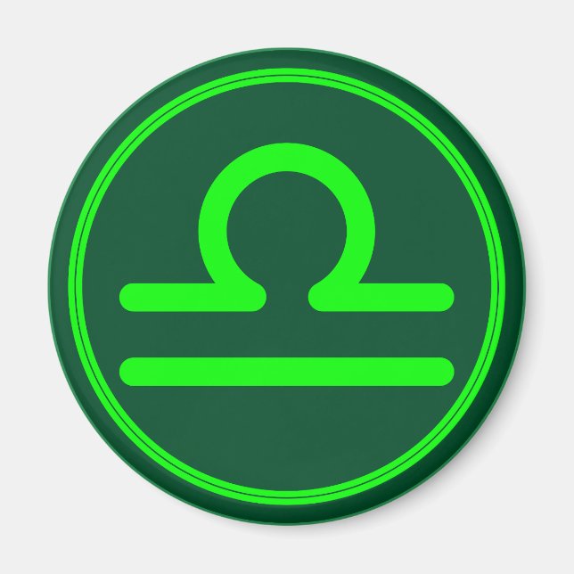 Aimant Symbole du zodiaque Balance Contraste vert (Devant)