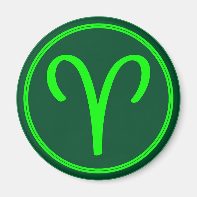 Aimant Symbole du zodiaque Bélier Contraste Vert (Devant)