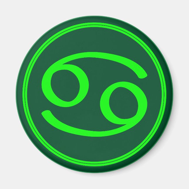 Aimant Symbole du zodiaque Cancer Contraste Vert (Devant)