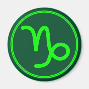 Aimant Symbole du zodiaque Capricorne Contraste Vert