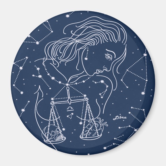 Aimant Symbole du zodiaque Libra (Devant)