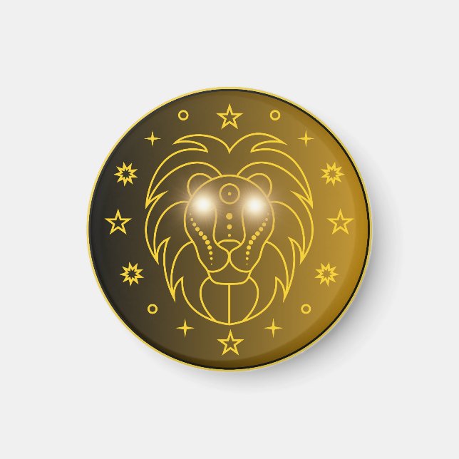Aimant Symbole du zodiaque Lion | Symbole céleste minimal (Devant)