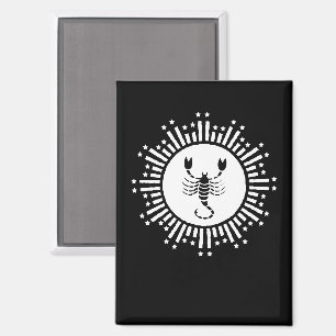 Aimant Symbole du zodiaque Scorpion avec explosion d'étoi