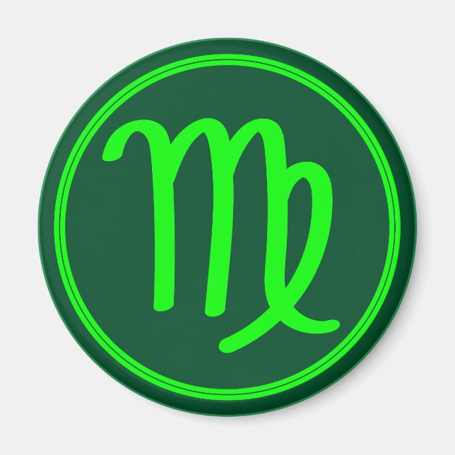 Aimant Symbole du zodiaque Vierge Contraste Vert (Devant)