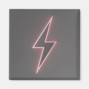 Aimant Symbole éclair rose brillant