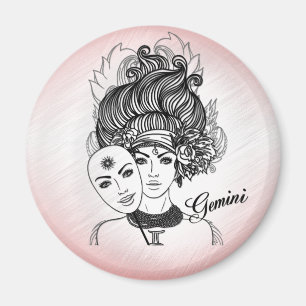 Aimant Symbole et signe zodiaque masqué Lady Gemini