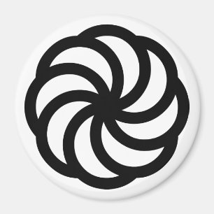 Aimant Symbole éternel arménien noir sur fond blanc