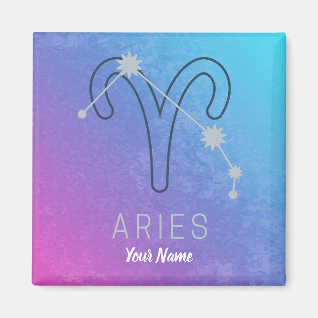 Aimant SYMBOLE Étoile Zodiaque Aries Horoscope Constellat (Devant)