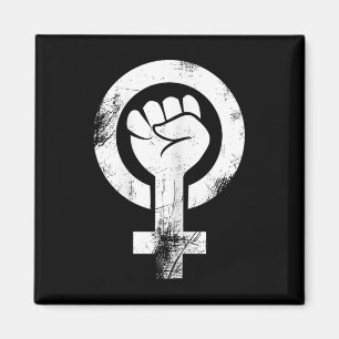 Aimant Symbole féministe de la main féminine résiste au f