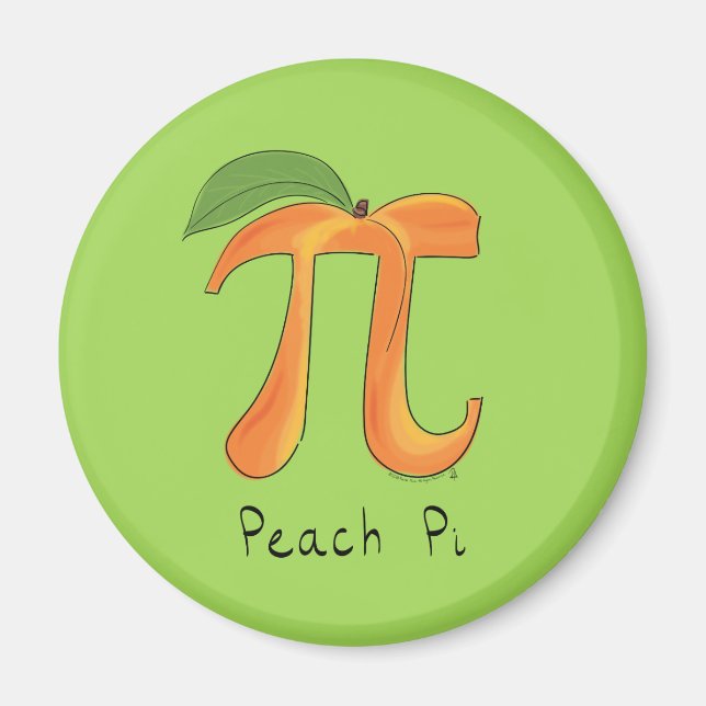 Aimant Symbole Funny Math Peach Pi drôle (Devant)