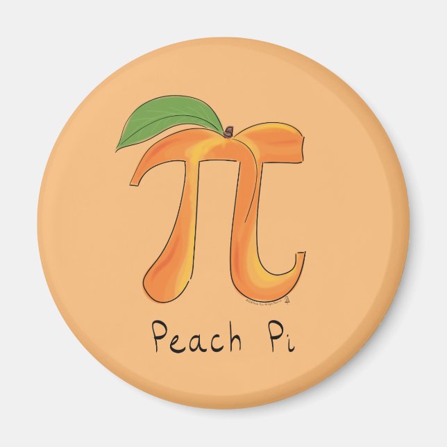 Aimant Symbole Funny Math Peach Pi drôle (Devant)