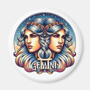Aimant SYMBOLE Horoscope Gemini   SIGNE D'Astrologie Jume