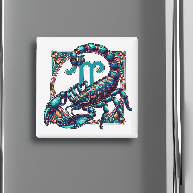 Aimant SYMBOLE Horoscope Scorpio | Scorpion bleu (Créateur téléchargé)