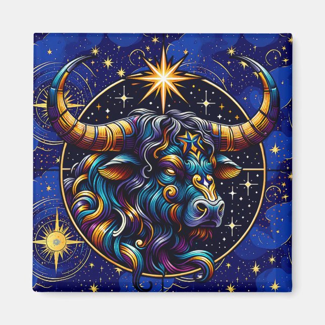 Aimant SYMBOLE Horoscope Taurus Zodiaque Astrologie (Devant)