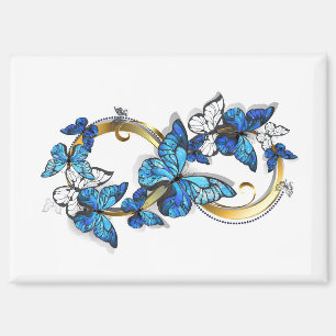 Aimant Symbole infini de papillons Morpho bleus