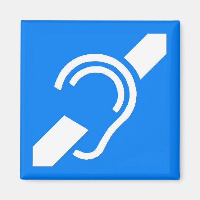 Aimant Symbole international pour les Sourds (Devant)