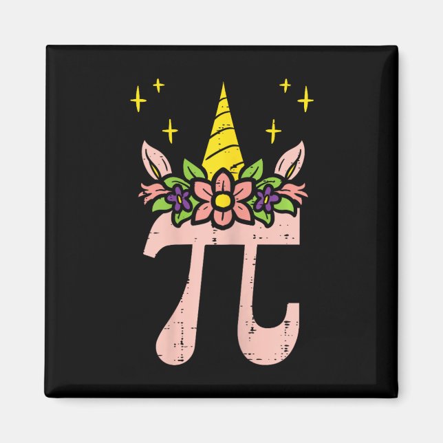 Aimant Symbole Jour Pi Unicorn Tête Cute 314 Math Pun Gee (Devant)