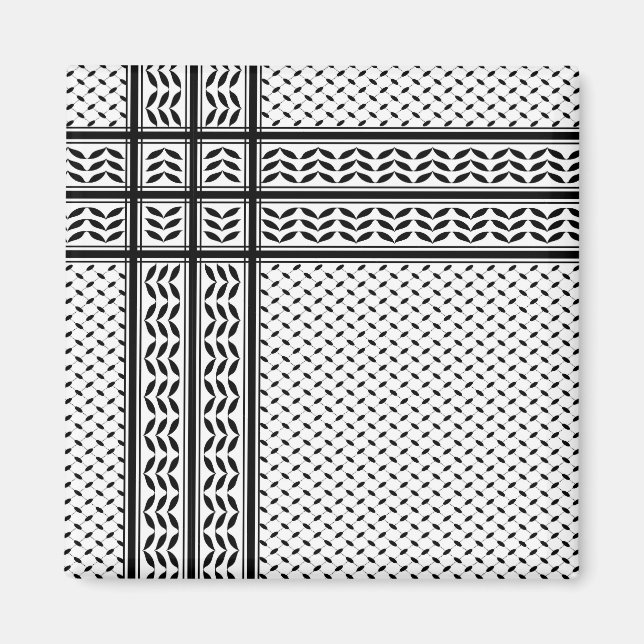 Aimant Symbole Keffiyeh de la Palestine Motif de résistan (Devant)