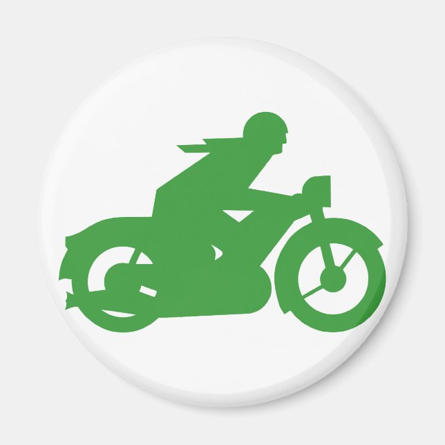 Aimant Symbole moto vert (Devant)