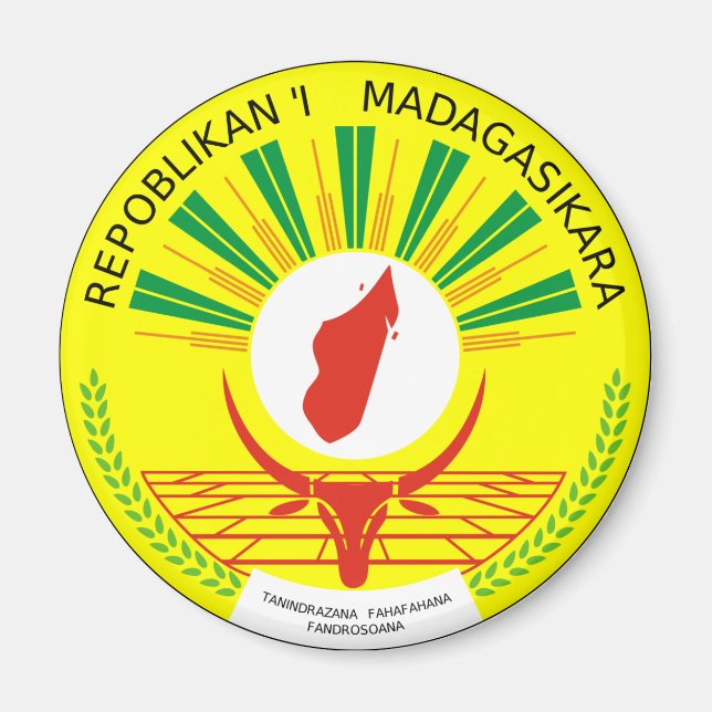Aimant SYMBOLE OFFICIEL D'ARBRE DE Madagascar HÉLAÏDE (Devant)