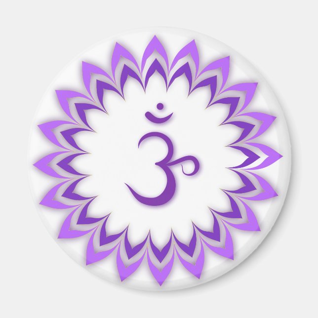 Aimant Symbole Om / Couronne Chakra (Devant)