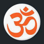 Aimant Symbole Om indien<br><div class="desc">Ce dessin présente l'Om (ou Aum), qui représente un son sacré et un symbole spirituel dans les religions indiennes. L'Om signifie l'essence de la réalité ultime, la conscience ou Atman. Il fait partie de l'iconographie que l'on retrouve dans les manuscrits anciens et médiévaux, les temples, les monastères et les retraites...</div>