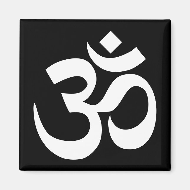 Aimant Symbole Om noir et blanc (Devant)