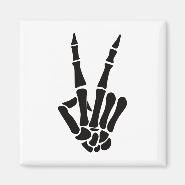 Aimant SYMBOLE PAIX Squelette Halloween Squelette (Devant)