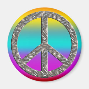 Aimant Symbole PEACE - ARGENT