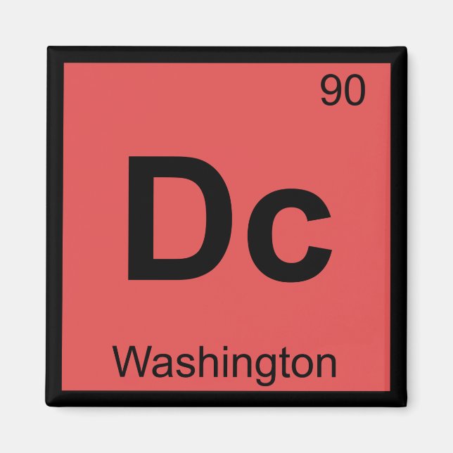 Aimant Symbole périodique de la table de chimie de Washin (Devant)