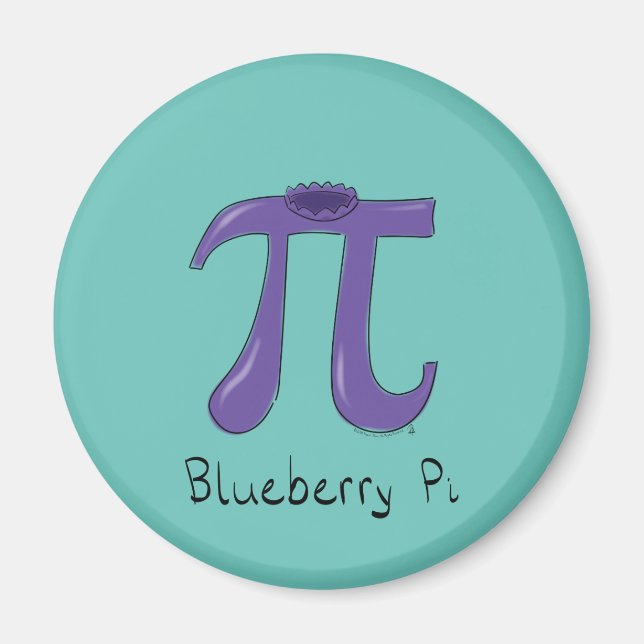 Aimant Symbole Pi Blueberry Mignon Prof de Maths (Devant)