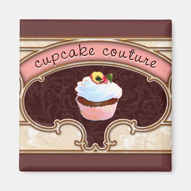 Aimant Symbole Pink Cupcake Couture Bannière du logo (Devant)