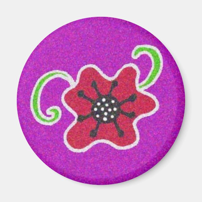 Aimant Symbole Pysanka : Pavot (Devant)