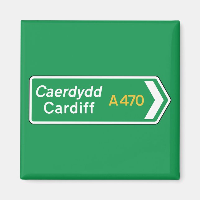 Aimant Symbole routier de Cardiff, Royaume-Uni (Devant)