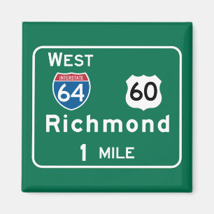 Aimant SYMBOLE ROUTIER DE Richmond, VA