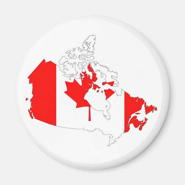Aimant symbole silhouette de la carte du drapeau du canad (Devant)