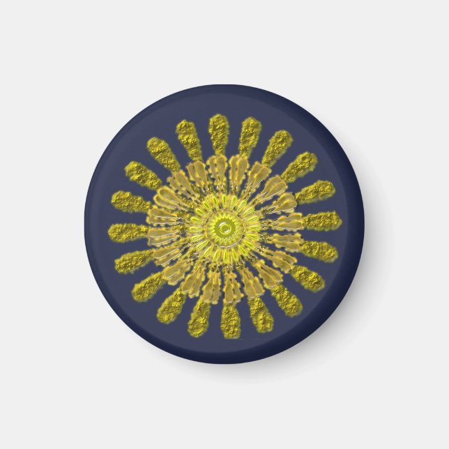 Aimant Symbole solaire doré décoratif (Devant)
